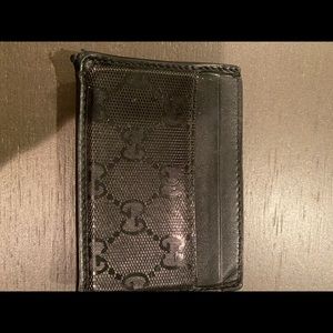 Gucci black leather money clip, good condition